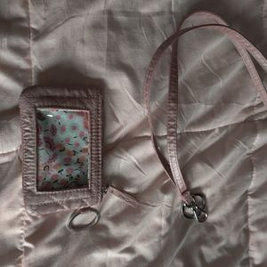 ROSE QUARTZ VERA BRADLEY LANYARD AND ID CASE